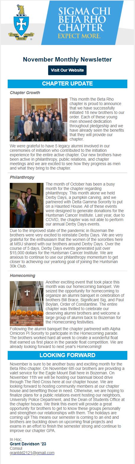 Monthly Updates | Beta Rho Chapter of Sigma Chi at the Montana State ...